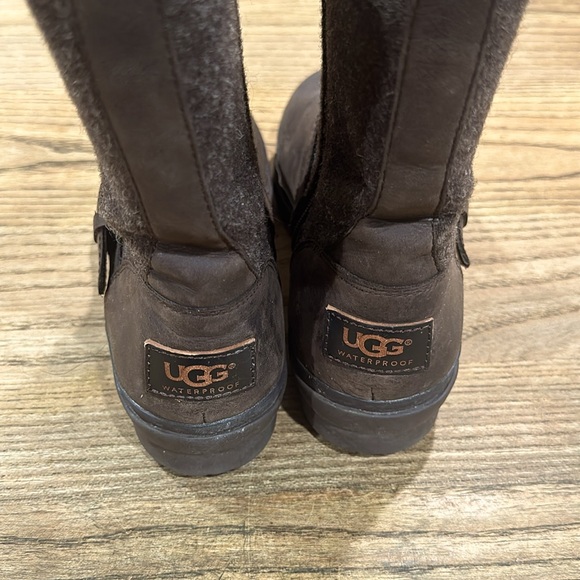 UGG AUSTRALIA WATERPROOF LEATHER BOOTS BROWN SIZE 7 - Picture 5 of 8